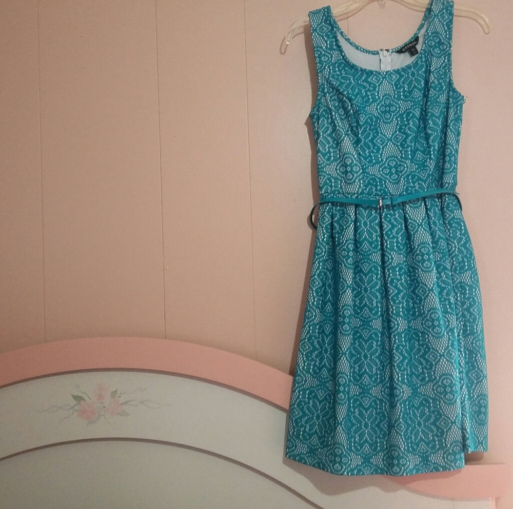 Teal Lace Dress